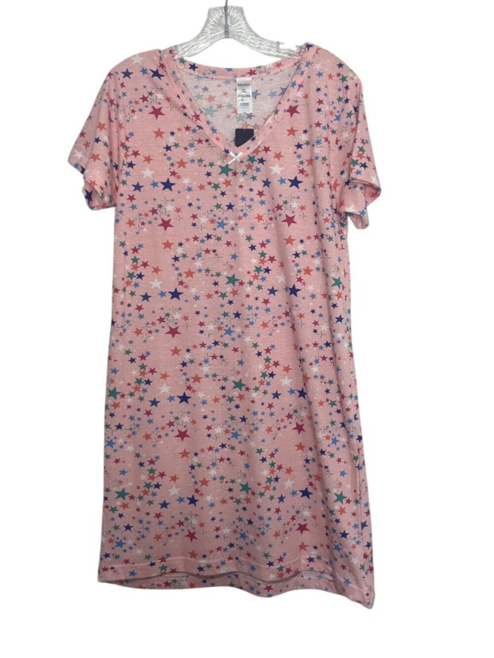Mayfair Star Print Night Shirt Pajamas Sleep Small Pink New Cotton Blend Summer